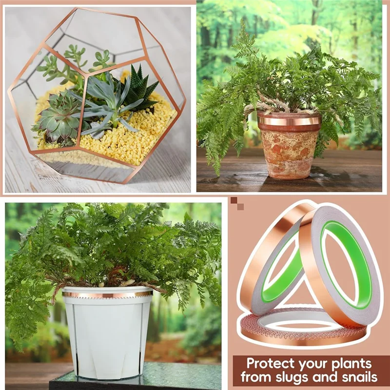 

3 Pack Copper Foil Tape, 3 Size Double-Sided Conductive Copper Tape For Stained Glass, DIY Handicrafts, Crafting, Guitar