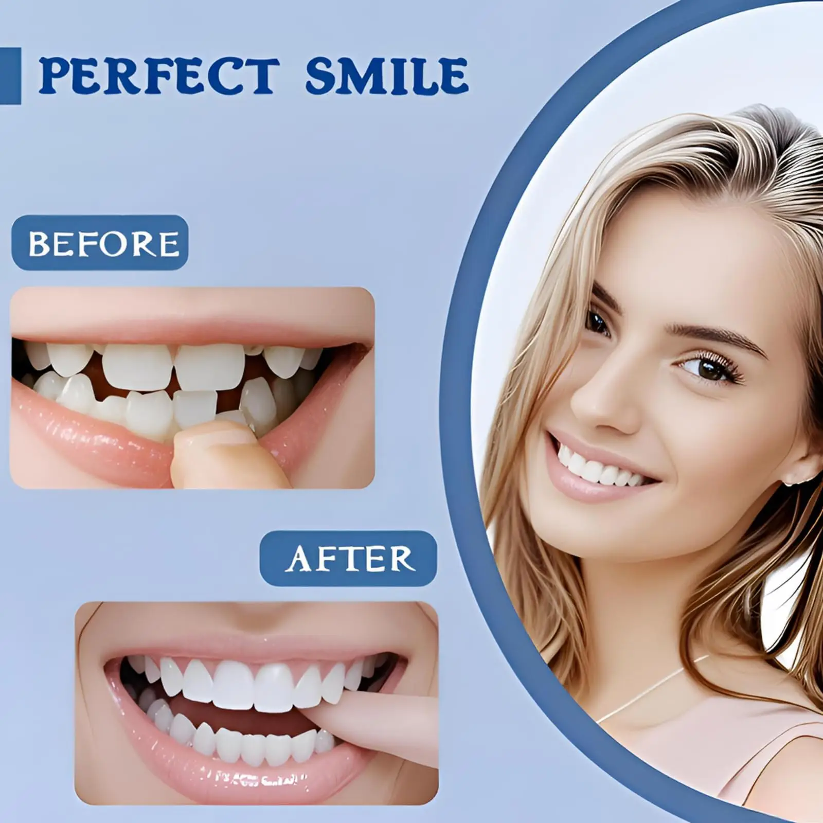 3Snap-On Invisible Veneers — Instant Adjustable Teeth Cover Kit ck848