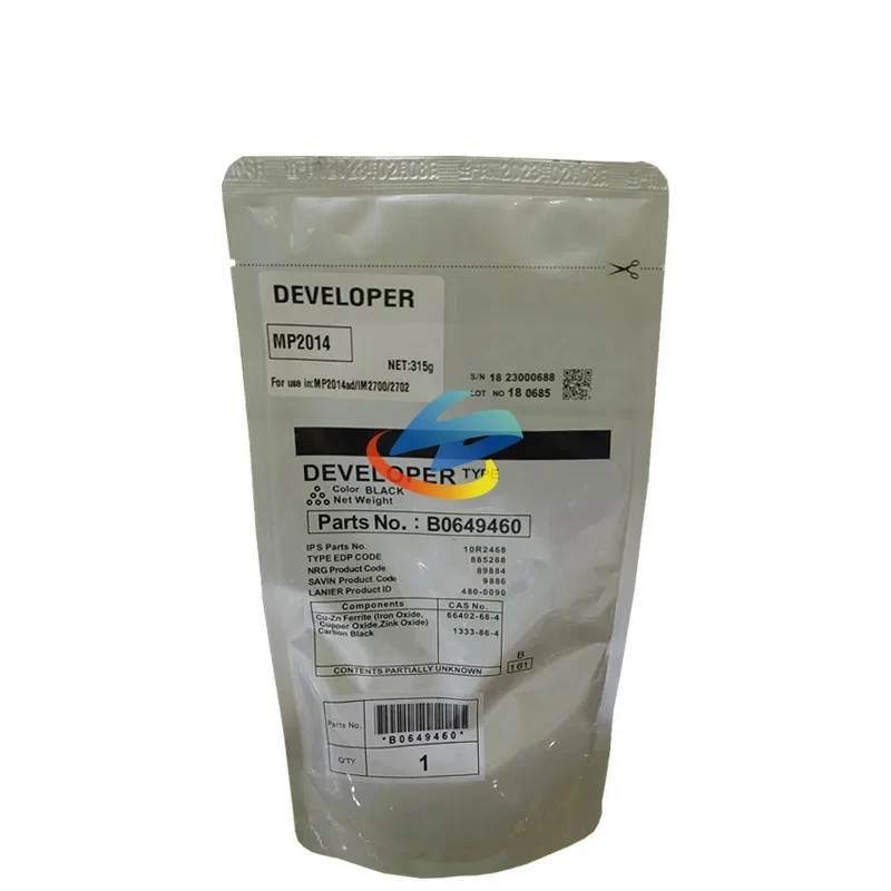 1PCS B0649460 Developer Powder Compatible for Ricoh MP2014 MP2014EN MP2014D MP2014AD Im2700 Im2702 High Quality Powder BK/315g