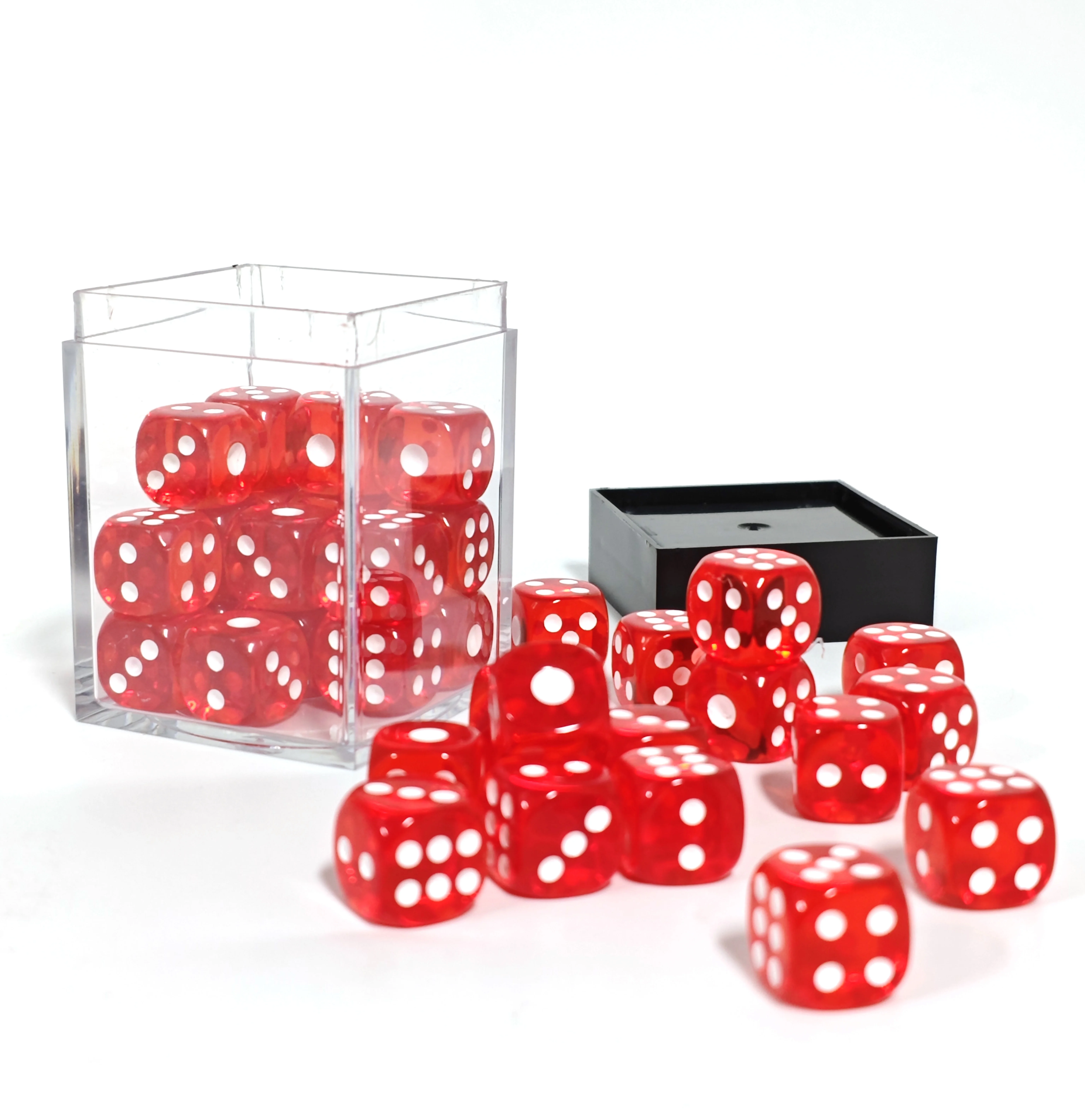 36Pcs/set Acrylic 12MM D6 Dot Dice Multi-Color Transparent Round Corner Games Dice for Bar KTV Club Gambling Drinking Games Dice