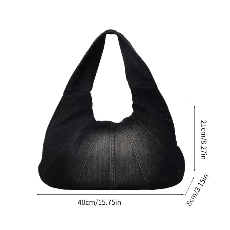 Bolso tela vaquera para mujer, bolso para axila estilo coreano, bolsos bolso hombro a juego, bolso compras