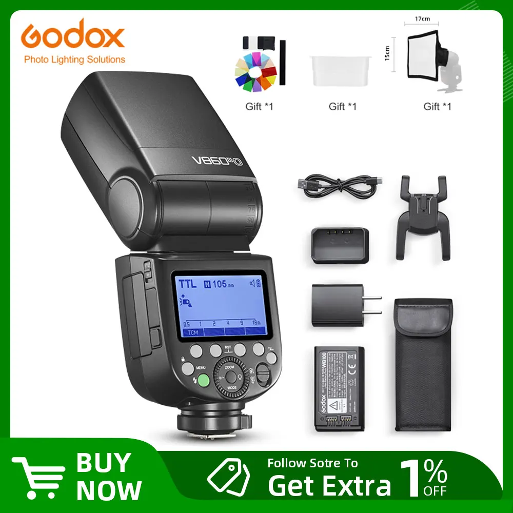 Godox V860III V860III-C V860III-N V860III-S Speedlite Camera Flash TTL HSS Flash for Canon Sony Nikon Fuji Olympus Pentax Camera