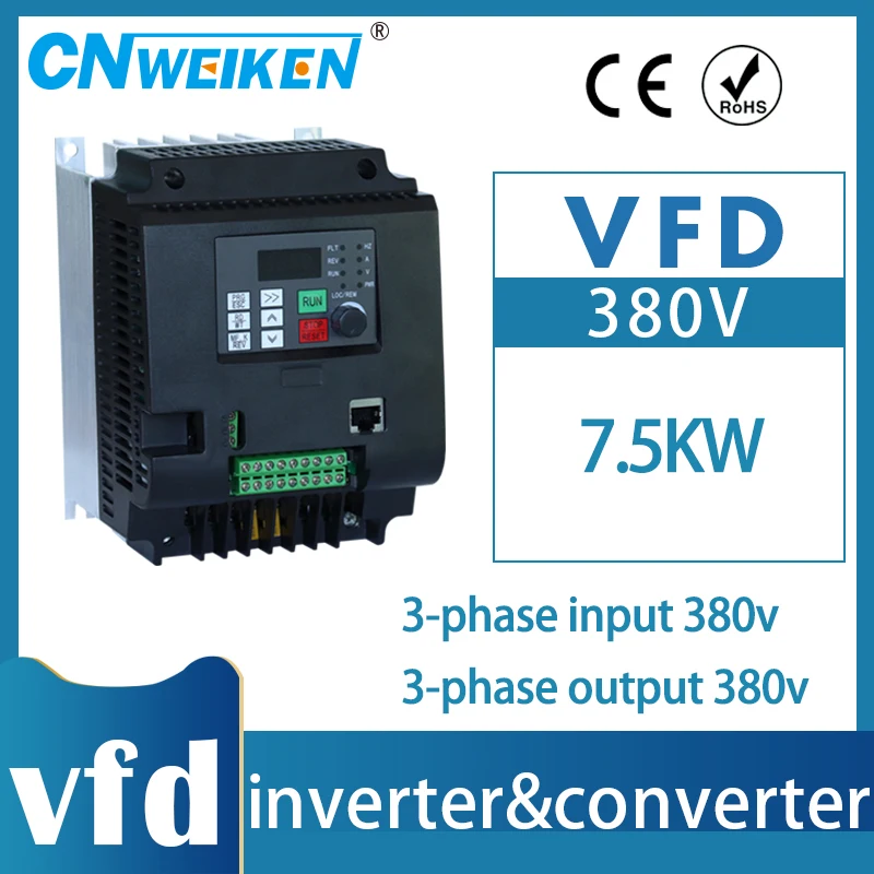 VFD 0.75-7.5KW 3 Phase Input 380V and 3 Phase Output 380V Frequency Converter