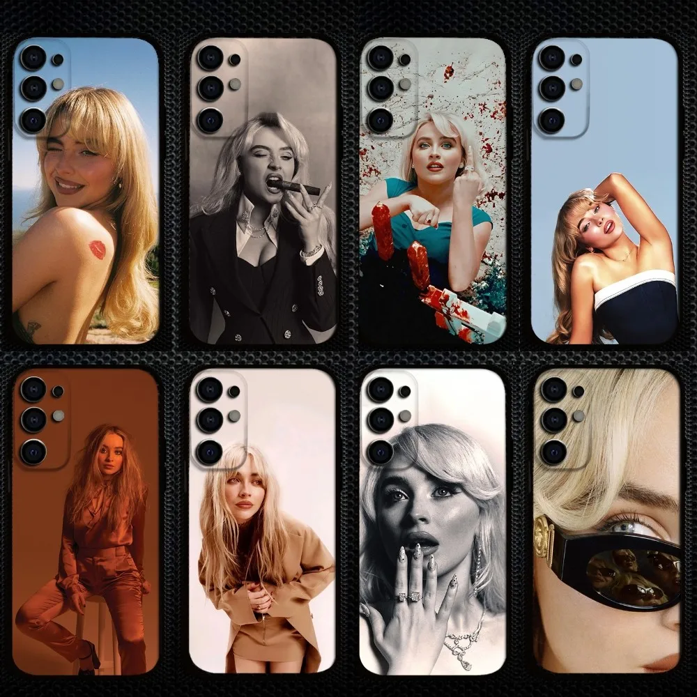 

S-Sabrina C-Carpenter Phone Case For Samsung S25/S24/S23/S22/S21/S20/Plus,Fe,Lite/Others Black Cover