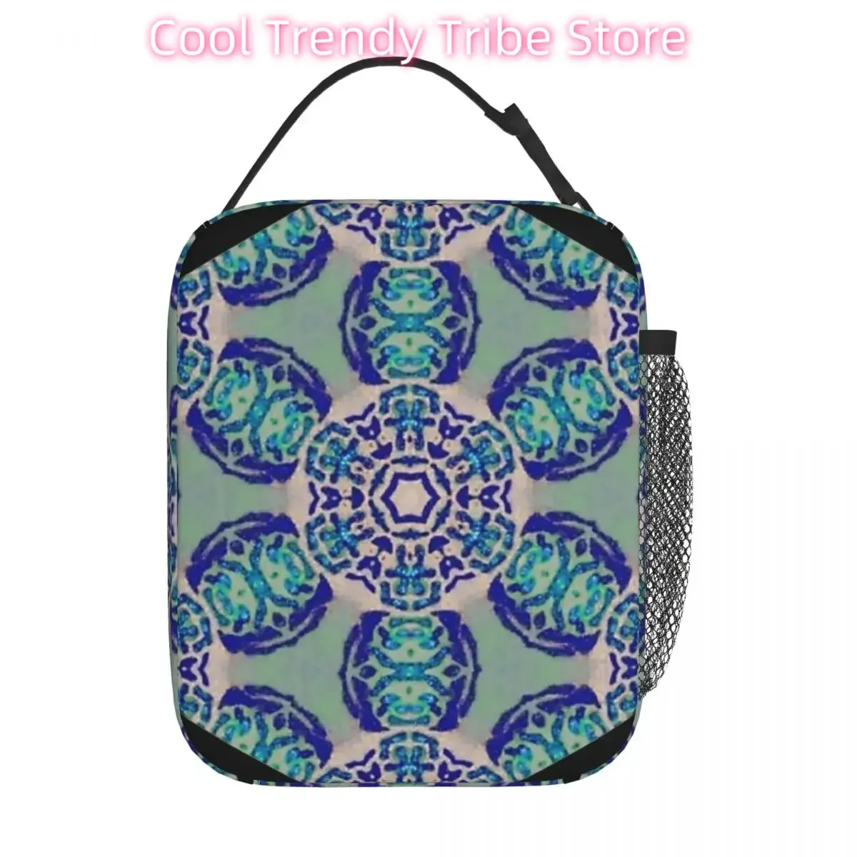 

Ланч-боксы с африканским цветочным мотивом - синие аксессуары Геометрическая коробка для хранения еды в Анкаре Ins Style Cooler Термальный ланч-бокс