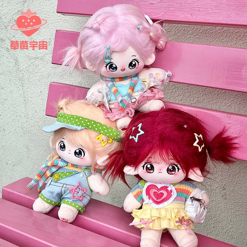 Original Sweet Girl Cute Dopamine Series Dress Up Costume Suit For 20cm Plush Cotton Doll Change Clothes Cosplay Gift