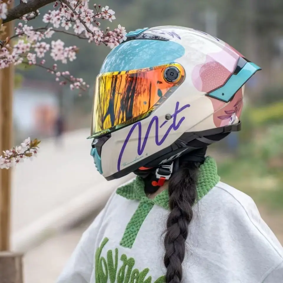 Motorcycle Helmets Racing Mt Helmet Spain Thunder 4 Sv Full Face Double Visors Dual D-Ring Buckle S-4Xl All Seasons Capacete