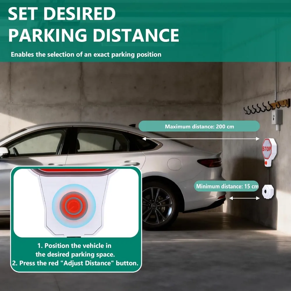 Ultrasonic Technology Ultrasonic Parking Assistant Prompt Sound Alert Flashing LED Indicators Car Stop Indicator White