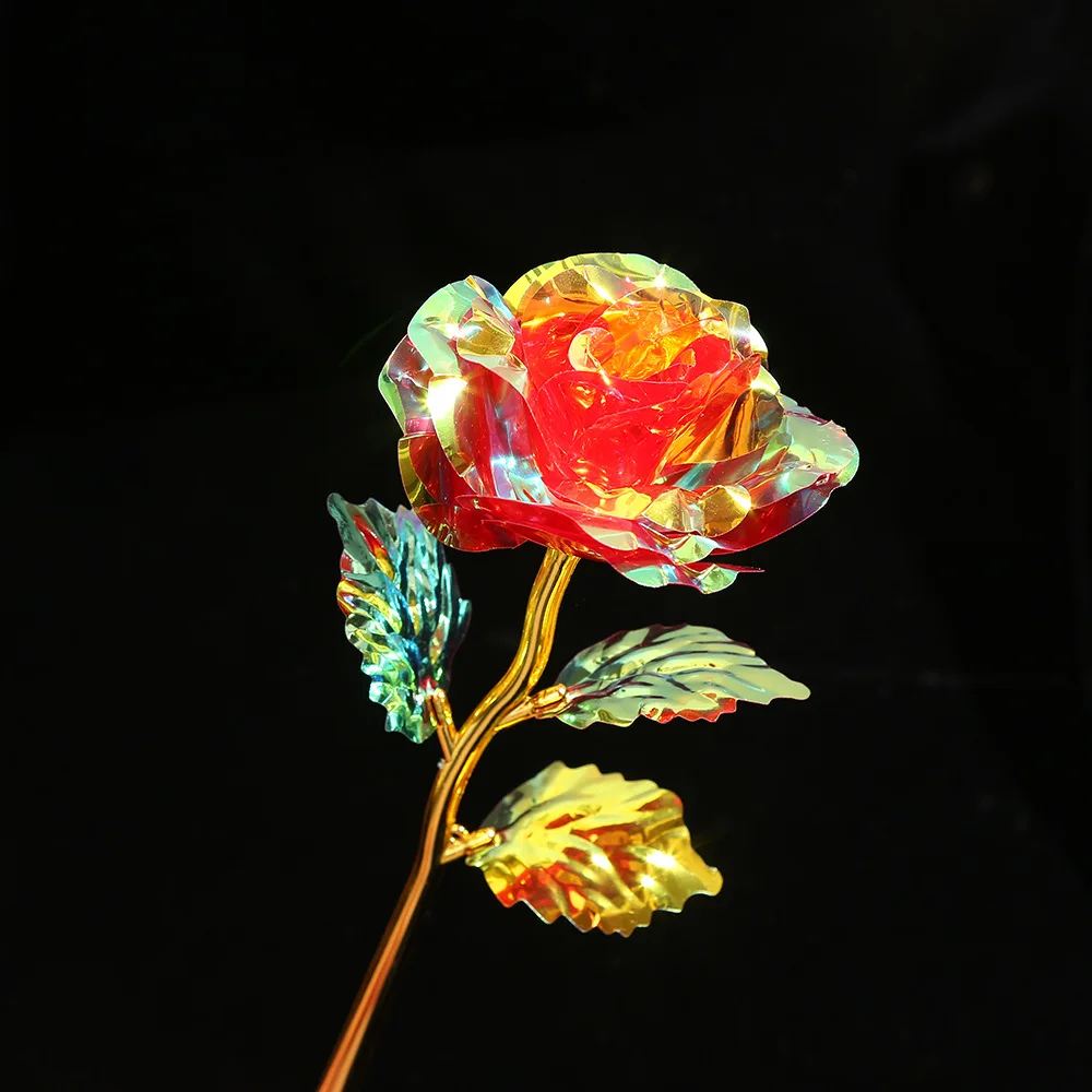 

C5 Valentine'S Day Creative Gift 24k Gold Foil Plated Single Artificial Gold-Leaf Rose Gift For Valentine'S Day Mother'S Day