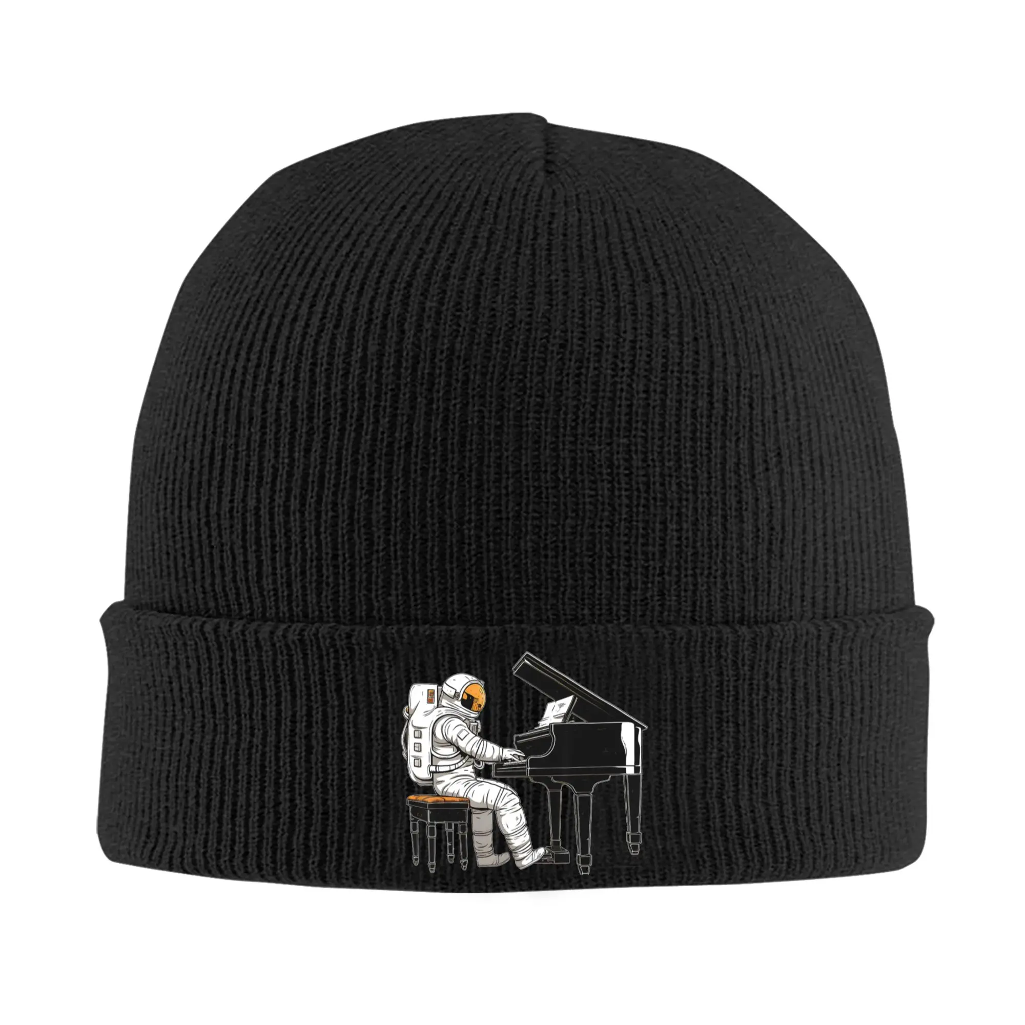 Grand Piano Art Pianist Keyboard Piano Player Astronaut Knitted Hat  Cute Caps Men Women Unisex Hats Autumn Winter Bonnet Hats