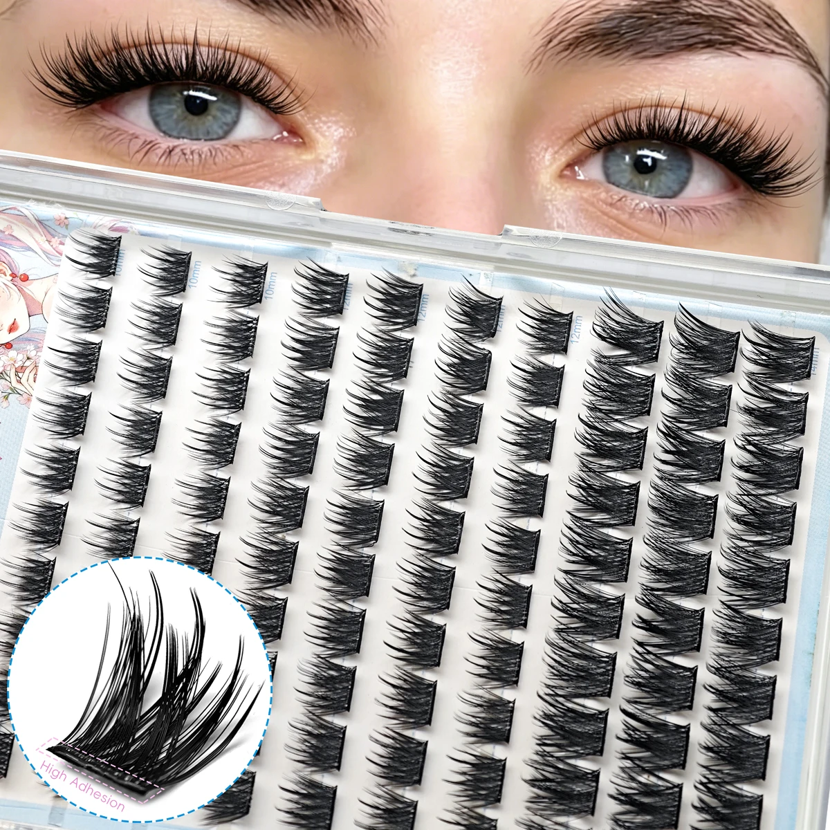 Comic Makeup False Eyelash Clusters - 10 Rows Sculpts eye contour Delivers layered and stylish three-dimensional look