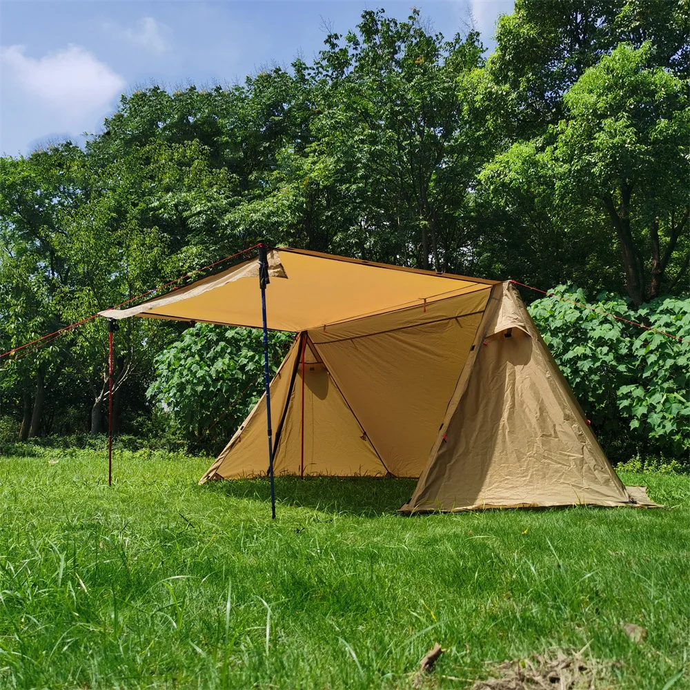 Survival Bungalow Tent Ultralight Camping Tent Waterproof Pyramid  Shelter Tent for 2-3 People for Outdoor Hiking Traveling