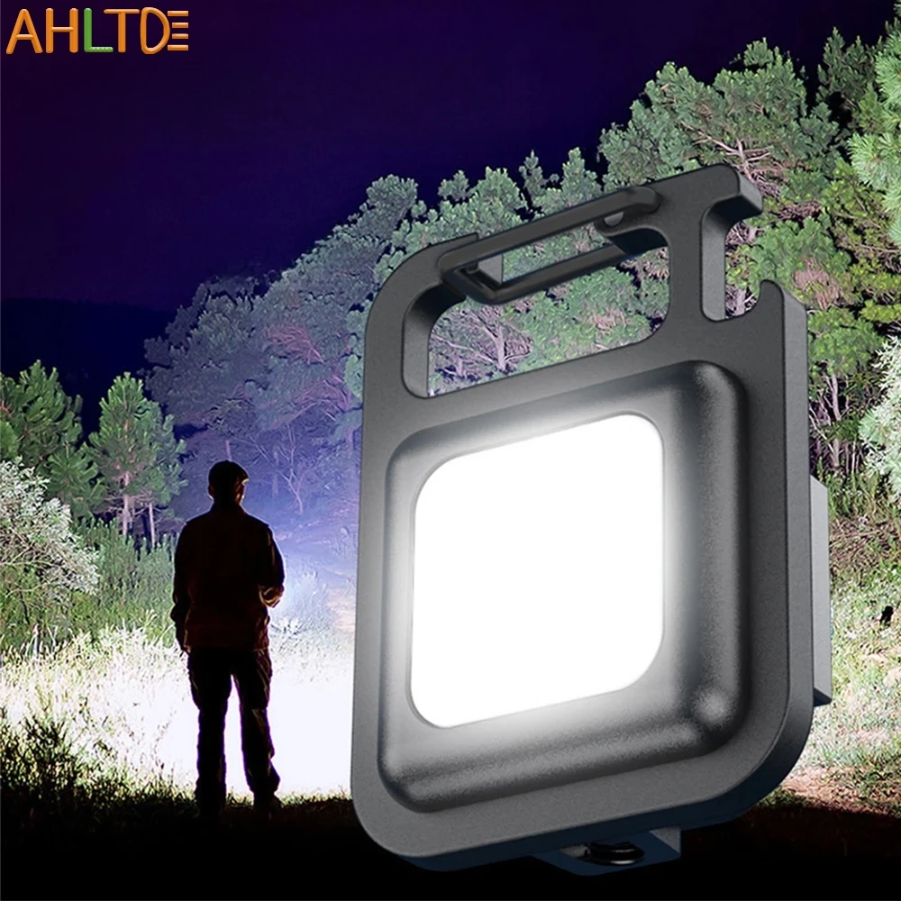 

1/3/5pc Super Bright Mini COB Keychain Light Flashlight USB Charging Portable Camping Lamp with Magnet 4 Lighting Modes for Work