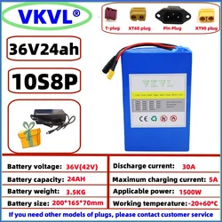 VKVL36V24Ah battery pack 1000W high-power ultra long endurance battery 10S8P36V24000mAh high-power lithium battery+42V charger