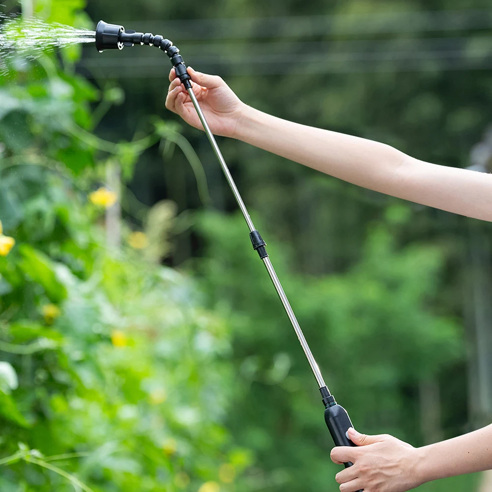 Pulverizador de jardim recarregável, varinha de spray de rega com 2 bicos e mangueira de 2/4/6/10m, pulverizador de água portátil para limpeza de jardinagem