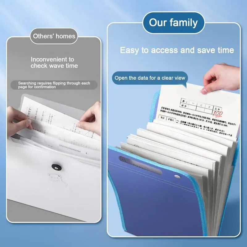 مجلد الملفات المتوسع الأكورديون المحمول ، منظم الملفات ، مستند ورقي A4 ، منظم الإيصالات ، مجلد الملفات ، 13 جيوب