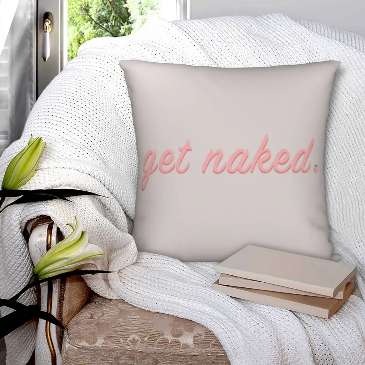 Get Naked Square Pillowcase Polyester Pillow Cover Velvet Cushion Decor Comfort Throw Pillow For Home Car