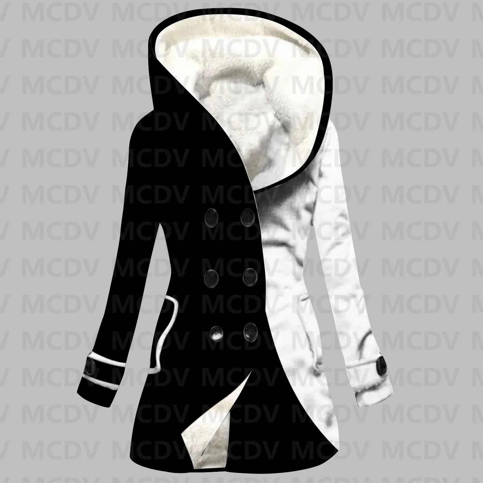 3D Printed Fleece Hooded Cloak Women Thick Warm Coat Women's Winter Warm Overcoat Casual Clothes 18 Color