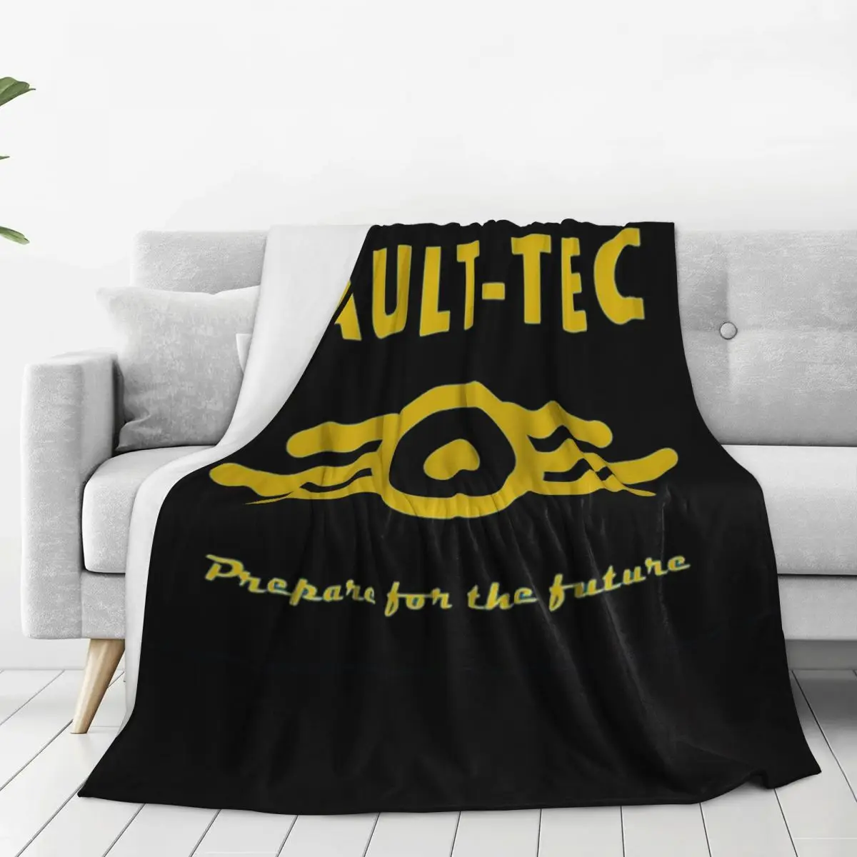 Fallout 4 Vault-Tec Logo Blankets Flannel Lightweight Sofa Throw Blankets For Home Bedroom Travel Throws Bedspread Quilt