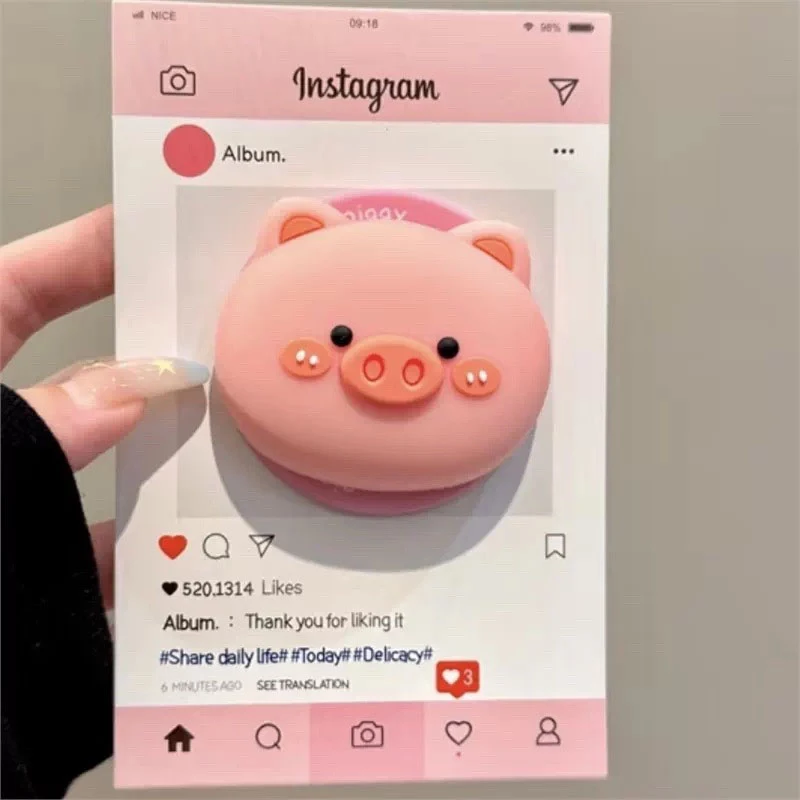 

Универсальный магнитный держатель для телефона, милый корейский мультяшный дизайн со свиньей для Magsafe Grip Tok Griptok, совместимый с IPhone 17, Samsung