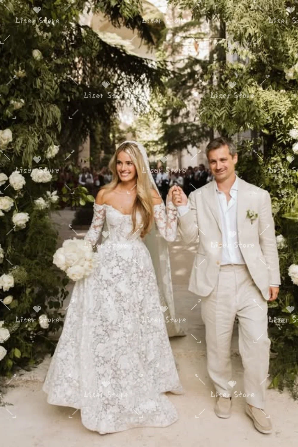 LISER Customized Ivory Sweetheart Long Floral Lace Mermaid Wedding Dress Long Train Vintage Church Classic Robe De Mariée 2026