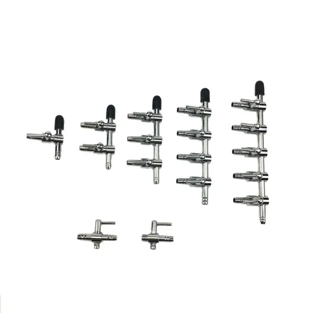 New 1 2 3 4 5 Way Air Valve Stainless Steel Aquarium Air Splitter Control Switch Valve