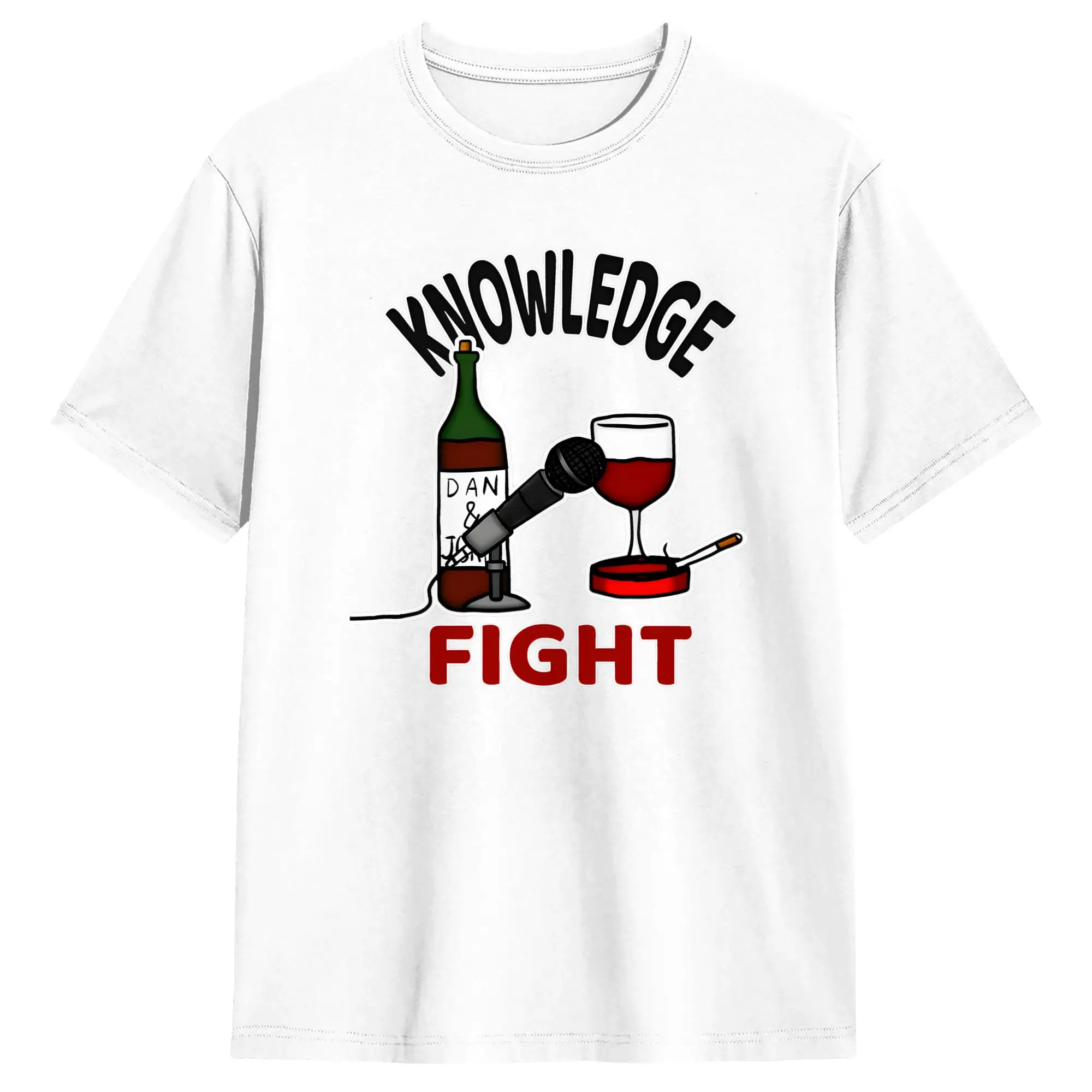 TV Knowledge Fight T Shirts Men's  Cotton Casual T-Shirt Round Neck  Tee Shirt Short Sleeve Clothes Graphic