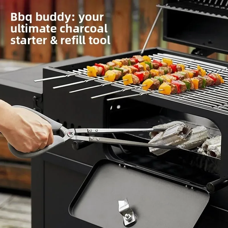 

Charcoal Tongs Stainless Steel Outdoor Barbecue Clip Accessories Sea Tools Crab Retrieval Garbage Collector Convenient