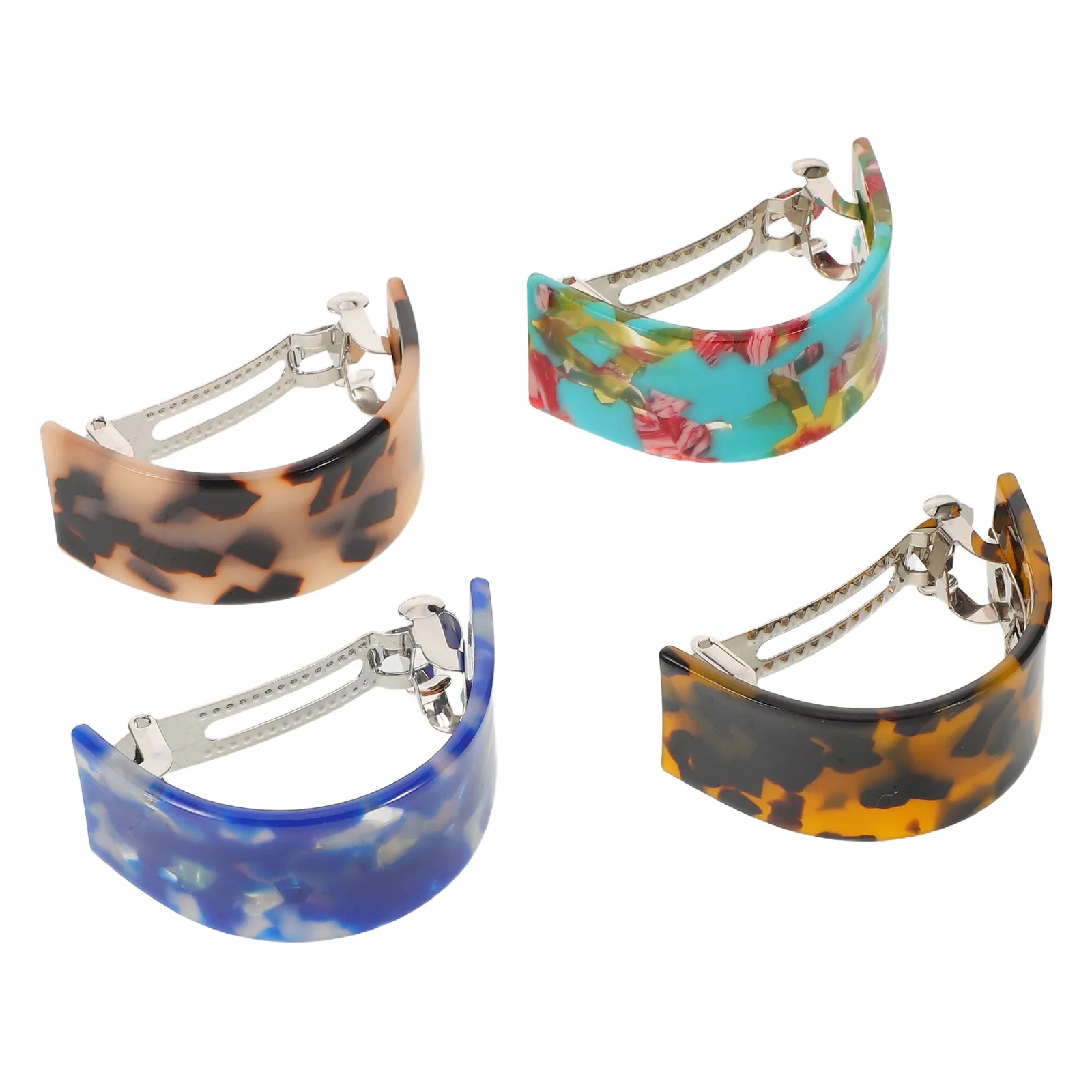 4Pcs Acetate Sheet Hair Claw Clips Strong Spring Clasp for Bun Ponytail Updo Styling Hair Clips for Women Festival Office