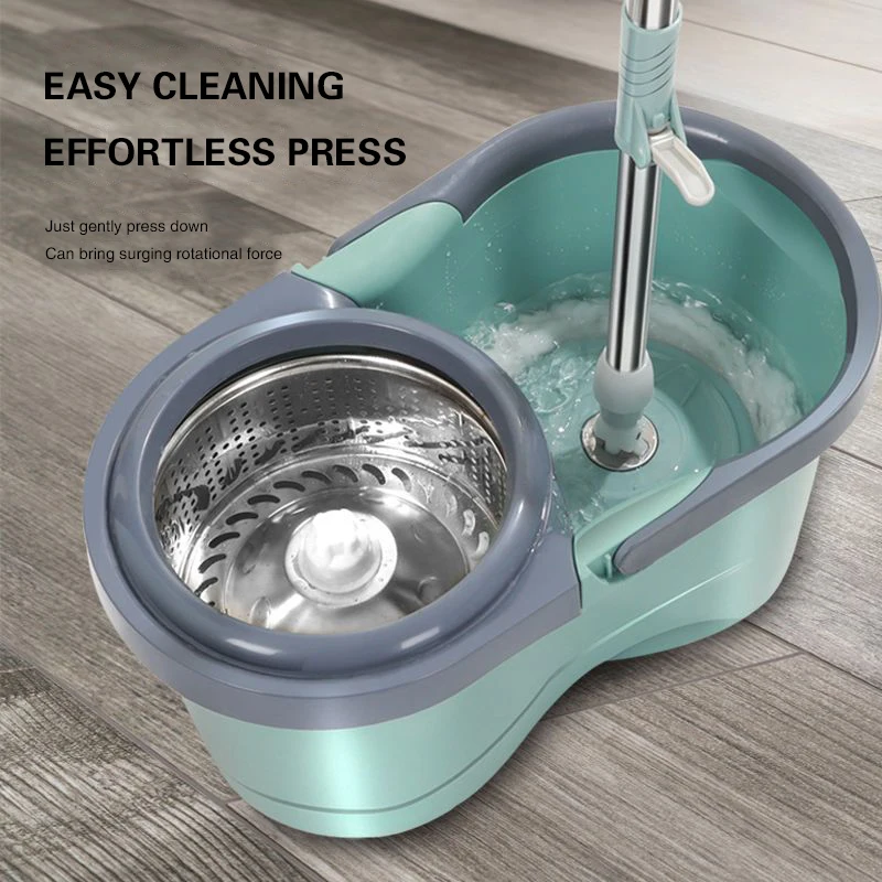 2024 New Cleaning Tools Mops Rotary Mop Bucket Hand - Free Household Mop Cleaning Single Bucket Mopping Artifact Automatic Dry