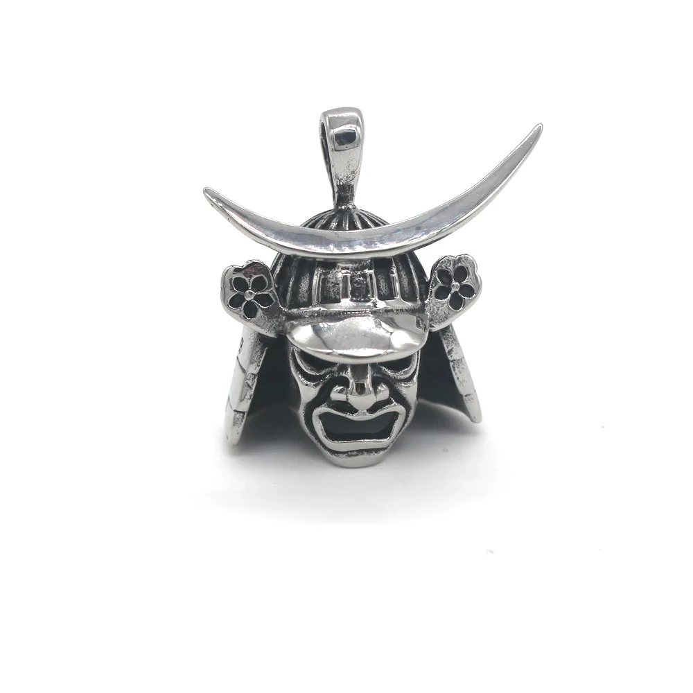 Japanese Samurai Armor Mark Pendant 316L Stainless Steel Mens Biker Rocker Punk Style  Steel personalized giftNecklace 24inch