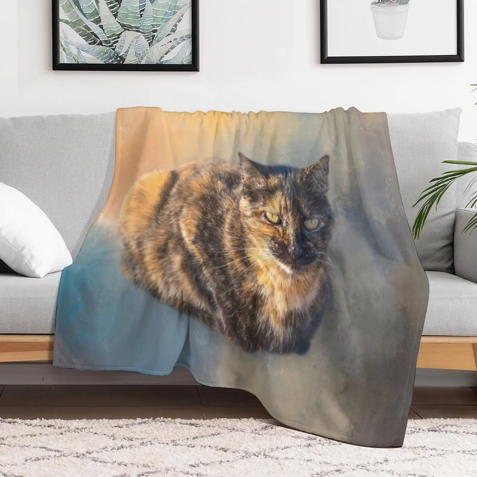 Tortie Cat 02 Throw Blanket Luxury Designer Giant Sofa warm winter Blankets