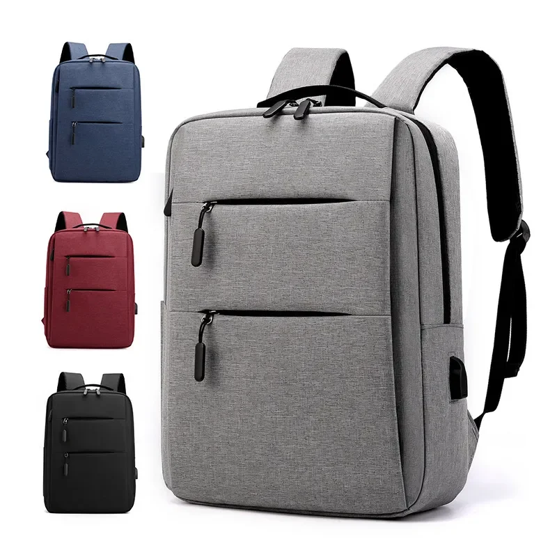 for Large Capacity USB Charging Laptop Backpack with Logo Printing Support Wholesale Junior High School Student Schoolbag