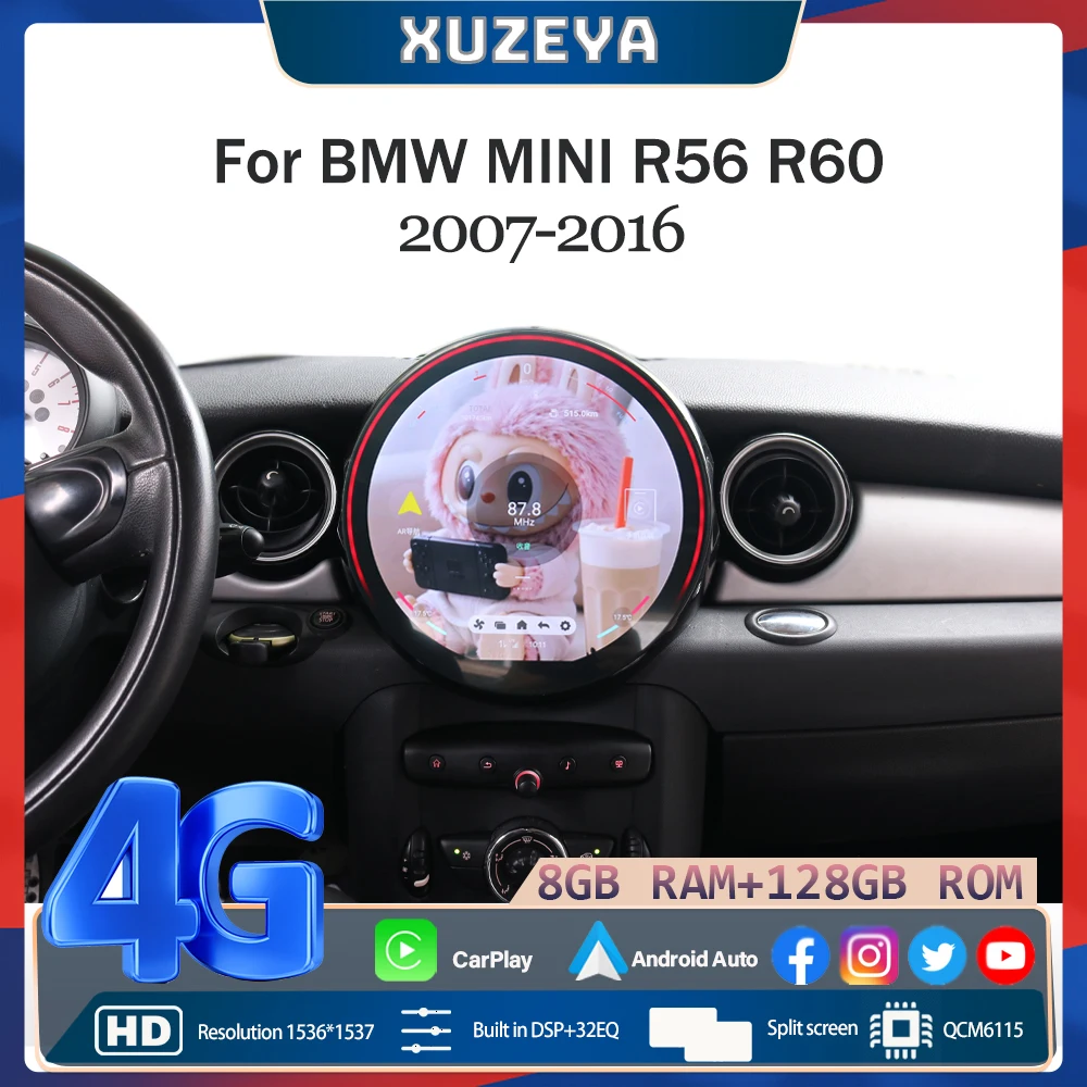 For BMW Mini Cooper R56 R60 2007-2014 OLD TO NEW Auto Carplay Car GPS Navigation Stereo Multimedia Player 360