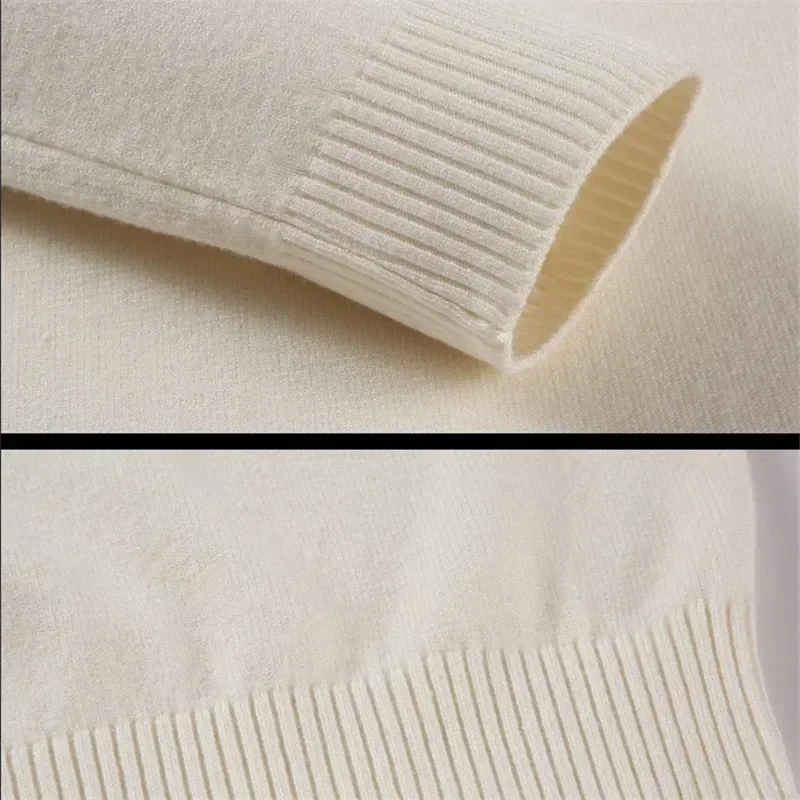 เสื้อสเวตเตอร์ผู้ชาย ผ้าถักคุณภาพสูง ไม่เป็นขุย คอเต่า ทรงเข้ารูป แขนยาว สีพื้น แฟชั่นเสื้อผ้าผู้ชาย