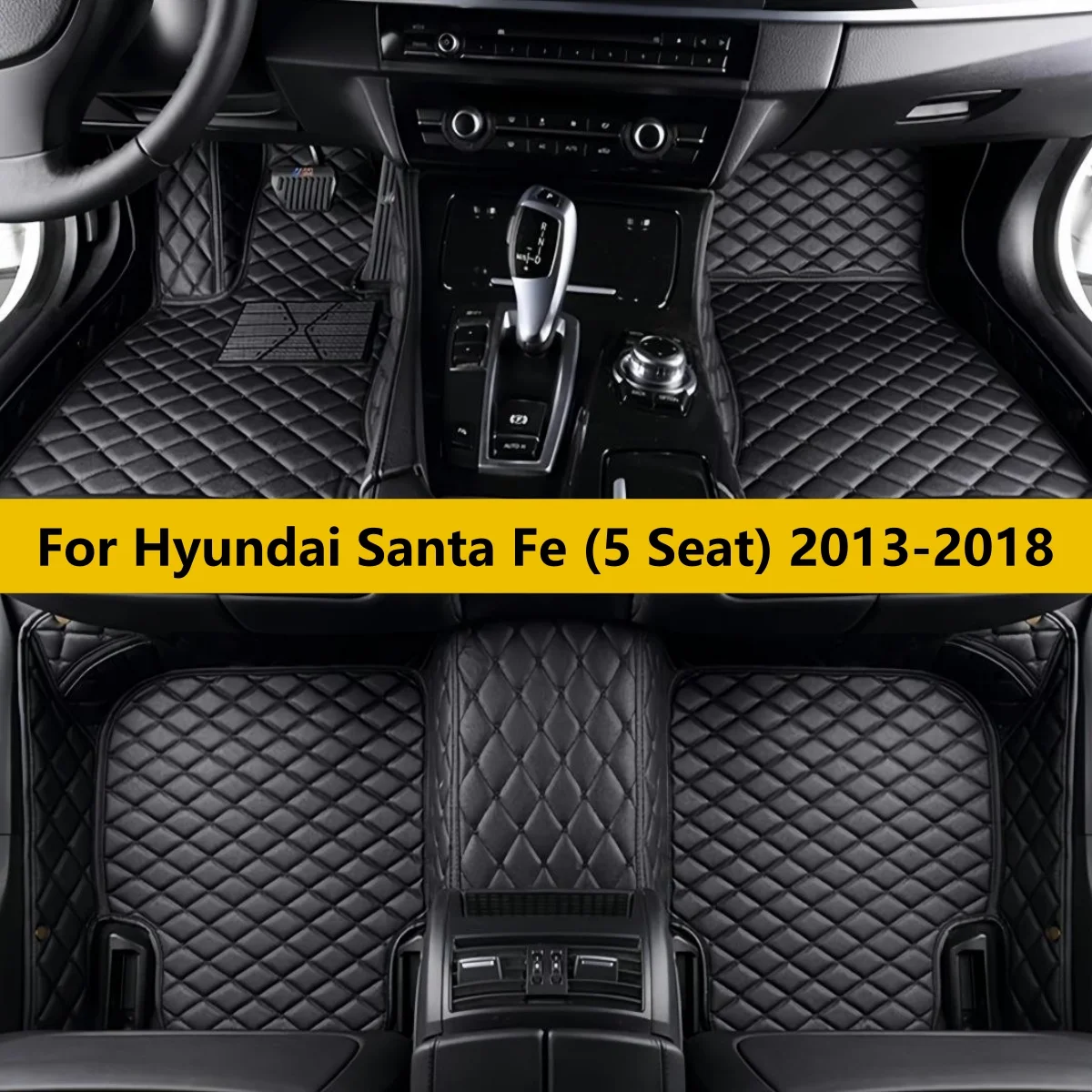 

Car Floor Mats For Hyundai Santa Fe (5 Seat) 2013 2014 2015 2016 2017 2018 Auto full set carpet pads leather foot mat rugs