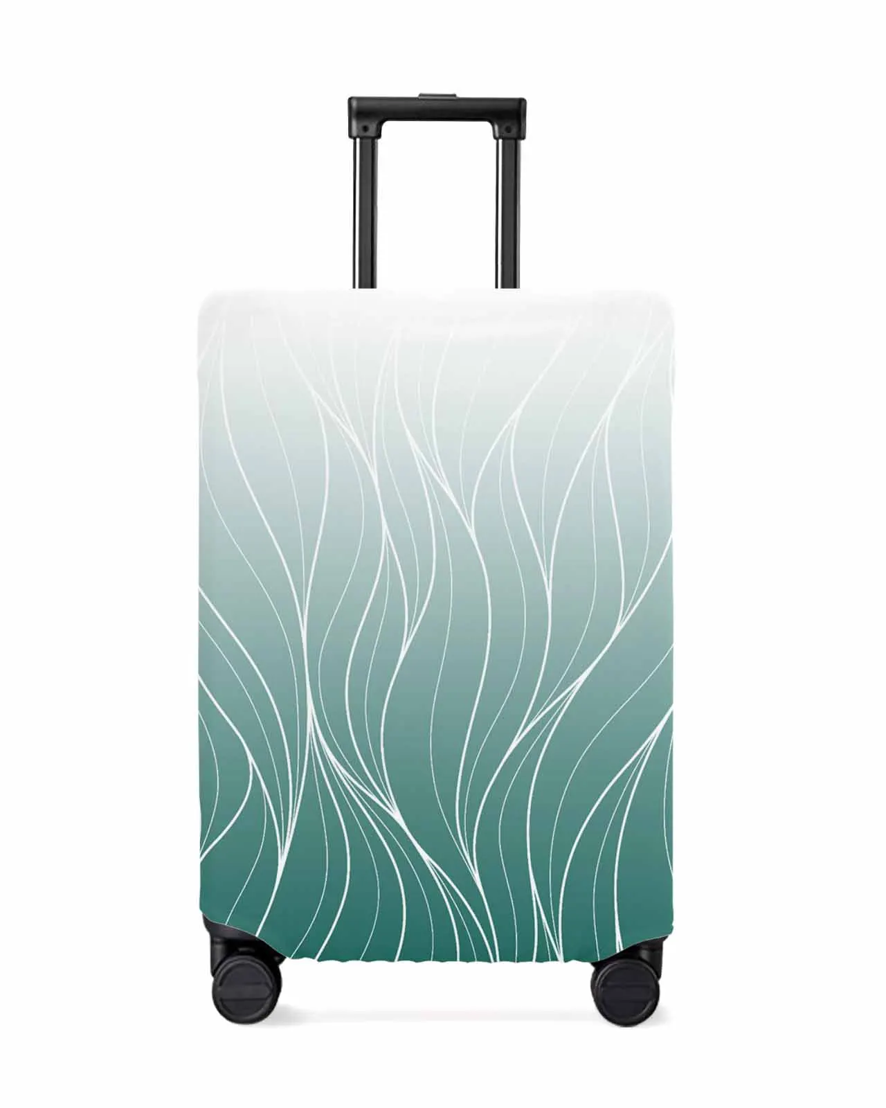 

Turquoise Gradient Line Texture Luggage Cover Elastic Baggage Cover For 18-32 Inch Suitcase Case Dust Cover