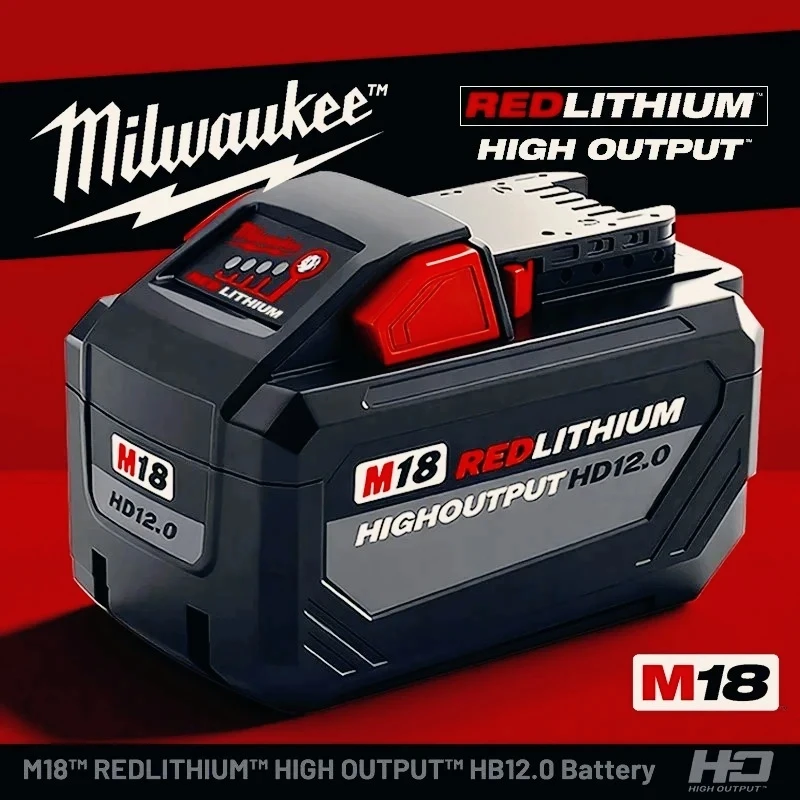 

100% original Milwaukee M18 18V 12.0mAh, 12000mAh for Milwaukee tool battery 18V 48-11-2830 0730-20 21700 cell M18 battery
