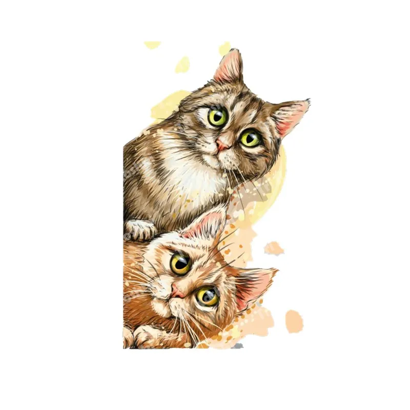 Tri koshki RC051 Two Cats Look at You Obliquely Wall Sticker Waterproof Decal PVC Home Decoration Kids Room Door Toile