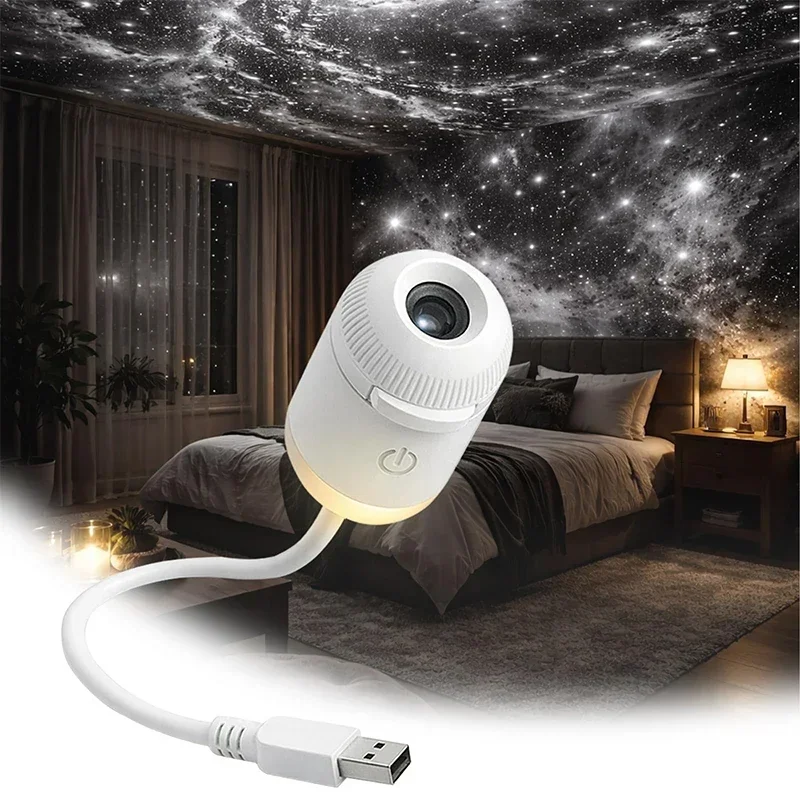 Dual‑Purpose Mini Star Sky Projector Dimmable Ambience Night Light Car Bedroom Bar Indoor Holiday Decorative Projection Lamp