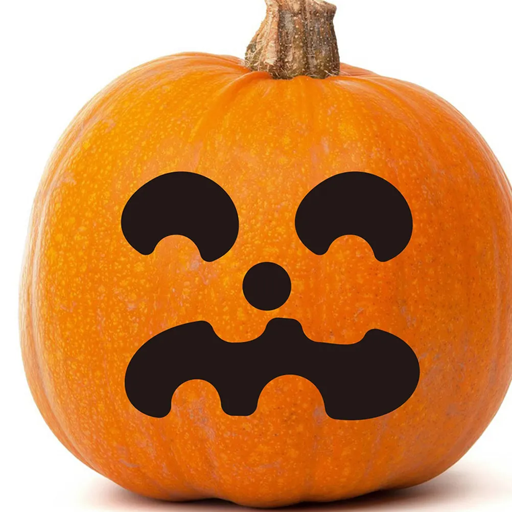 

Наклейки с лицами тыкв на Хэллоуин, черные, самоклеящиеся, из винила, для детей, набор для украшения тыкв, устойчивые к выцветанию, легко наносятся.