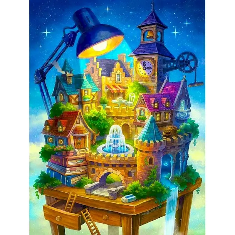 

GATYZTORY Paint By Number Magic House Landscape Drawing On Canvas Handpainted Art Gift Diy Coloring By Number Kits Home Decor