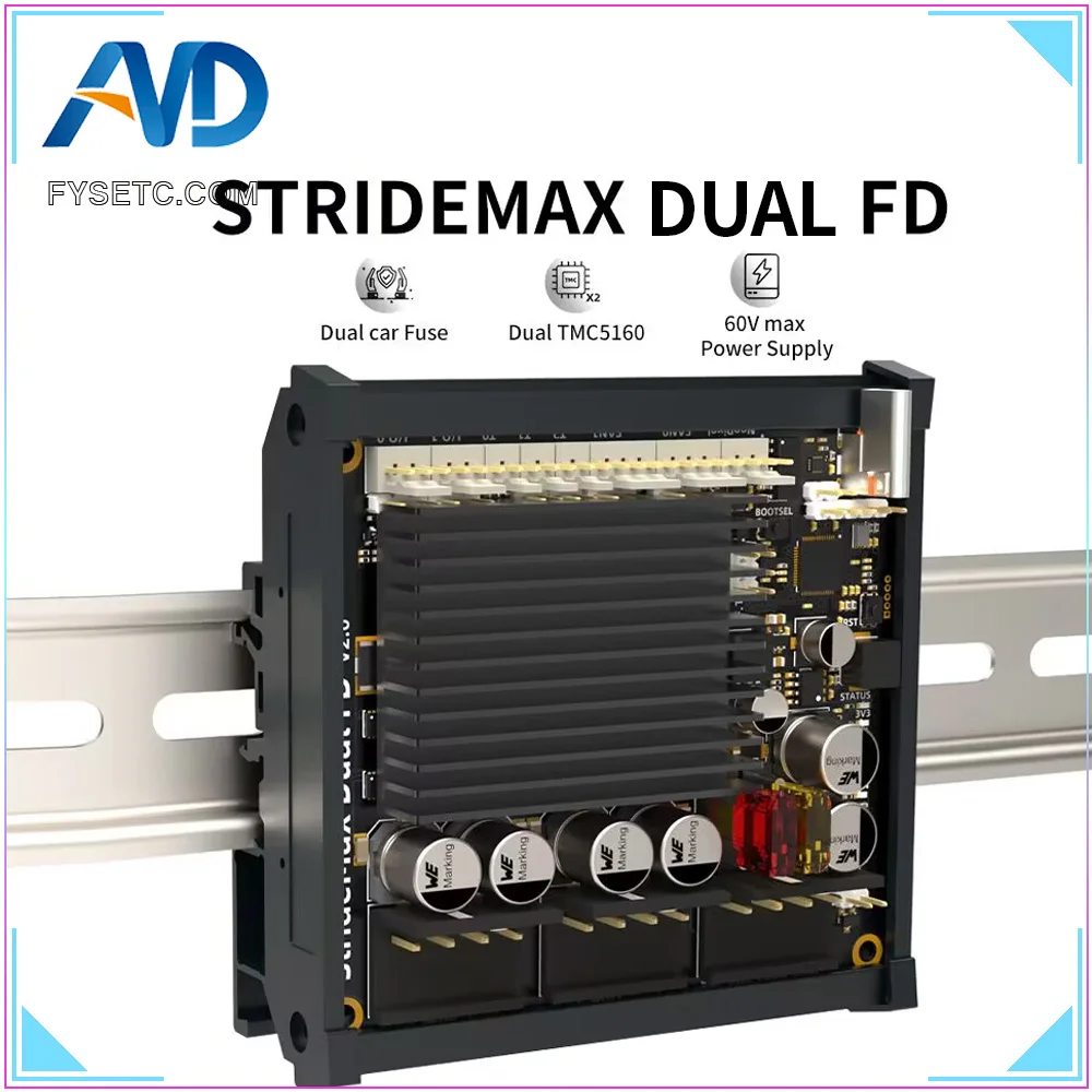 

FYSETC StrideMax Dual FD Motherboard with Dual Tmc5160 and Car Fuse 60V Max BoardsSupport Klipper & RRF for Voron Vz 3D Printers