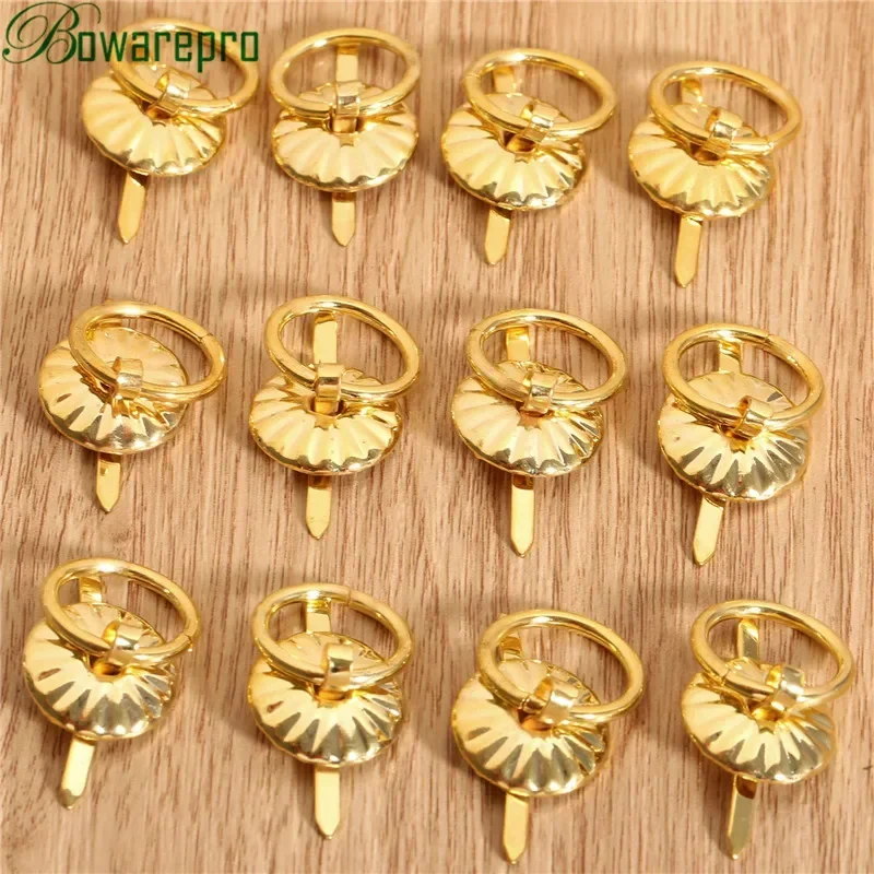 12pcs Mini Vintage Bronze Handle Jewelry Wine Gift Box Handle Pull Wooden Case Knob Round Ring Drawer Kitchen Cabinet Fittings