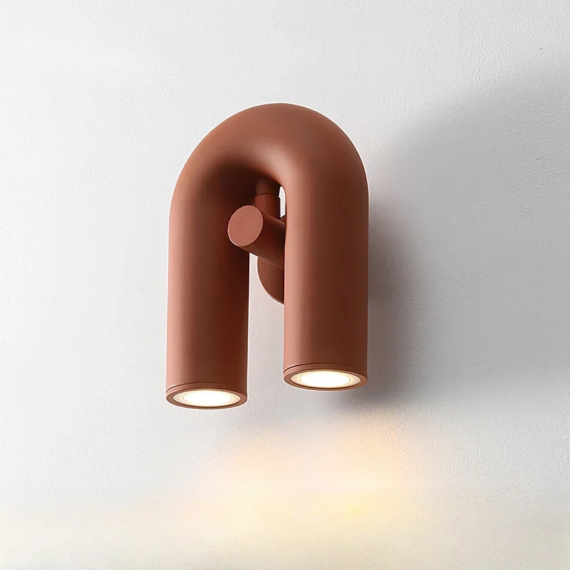 Minimalist and Creative LED Bedside Reading Light, Living Room Background Wall Decoration U-shaped Water Pipe Wall Light