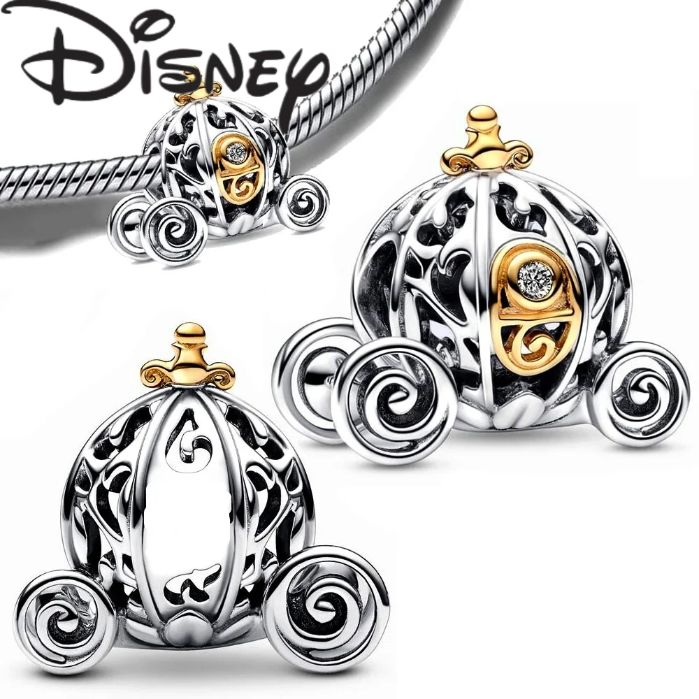 2025 nuevo Disney Cenicienta brillante carruaje encanto plateado ajuste encantos plata 925 pulsera Original para la fabricación de joyas