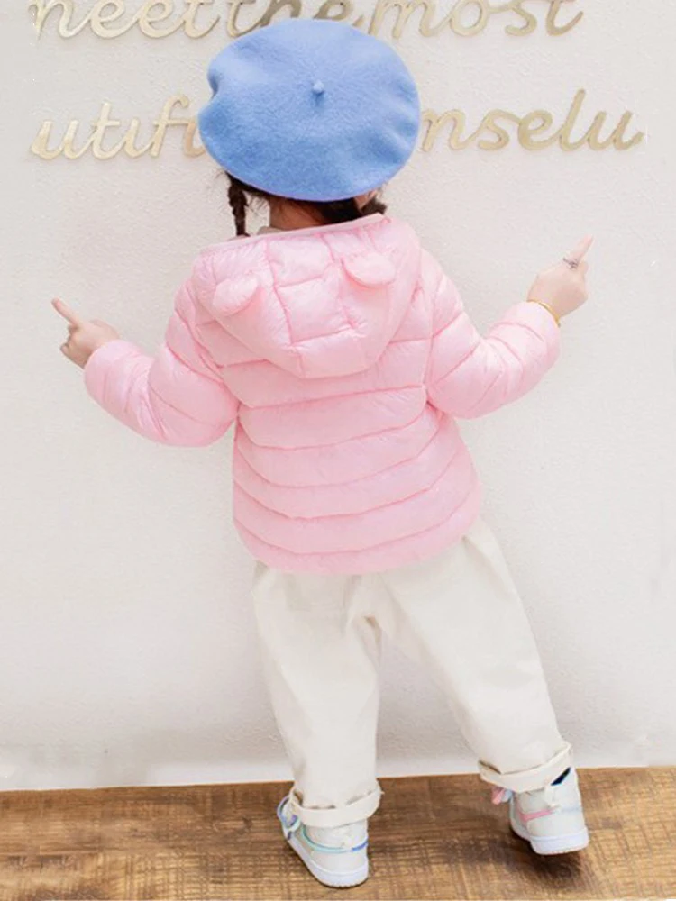 Hooded Lightweight Jackets Children Boys Girls Baby Coats Winter Autumn Warm Zipper Casual Outerwear Christmas Clothes 0-5 Years