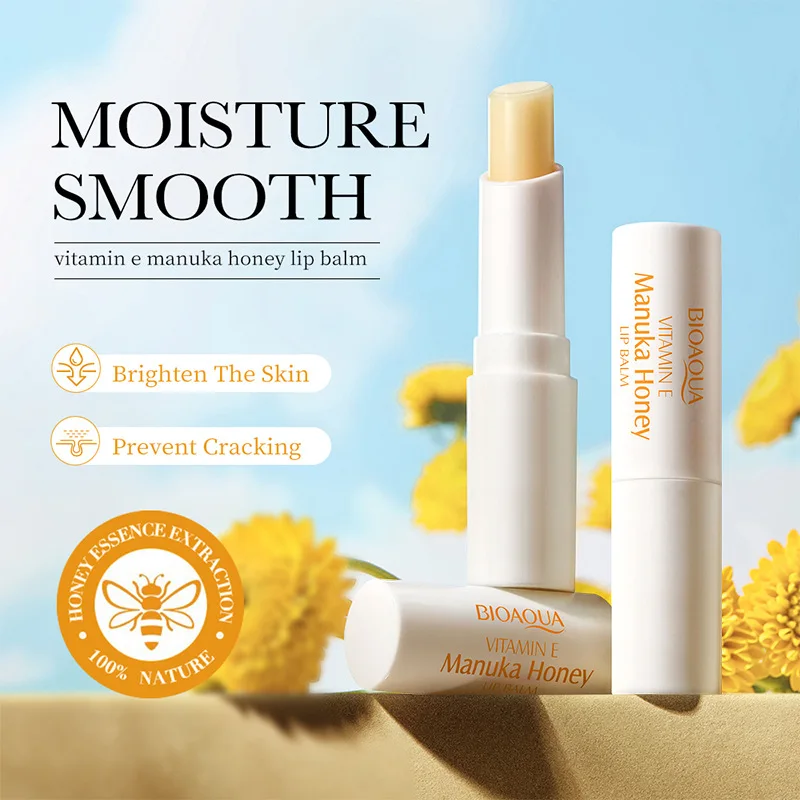 Bioaoua Vitamin E Honey Lip Balm Moisturizes, Hydrates, and Prevents Dryness