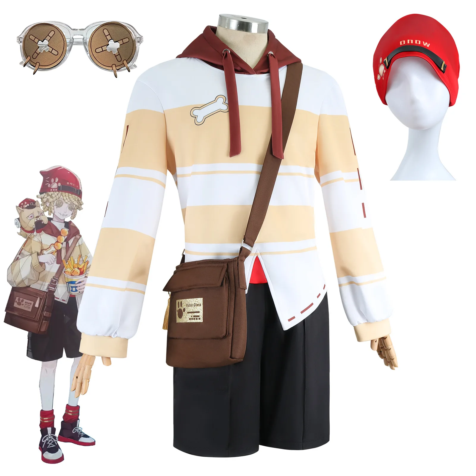 Identity V Victor Grantz Postman Cosplay Costume 6th Anniversary Skin Uniform Suit Halloween Party Bag Glasses Full Set Outfits