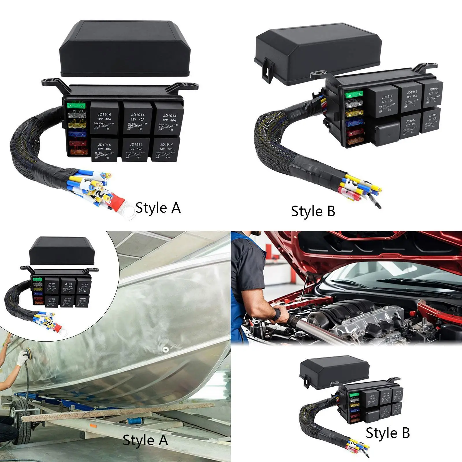 

6-контактный сменный блок реле предохранителей 12 В для грузовых автомобилей и морских автомобилей